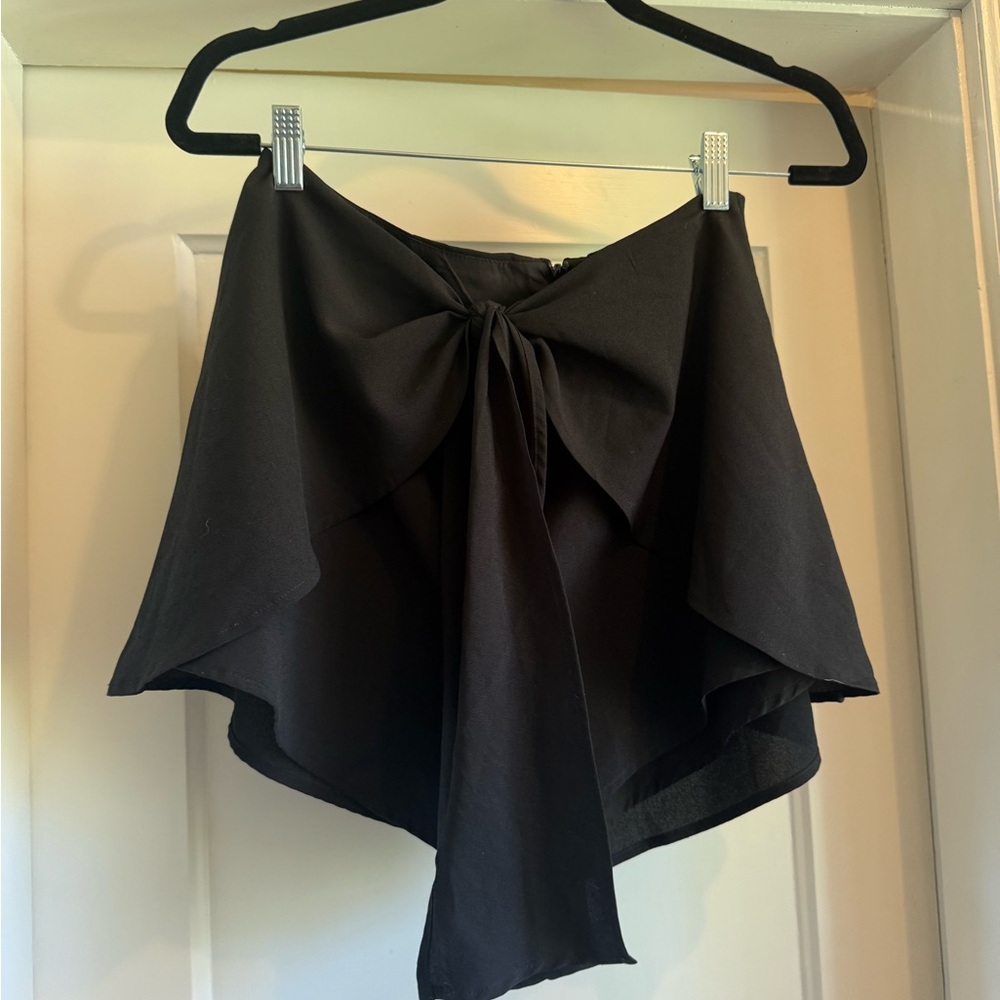 The Fifth Label Black High Waist Wrap Shorts